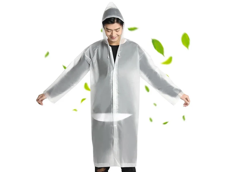 Wasserdicht Regenjacke Raincoat Regenmantel mit Kapuze Regenschutz Regenponcho