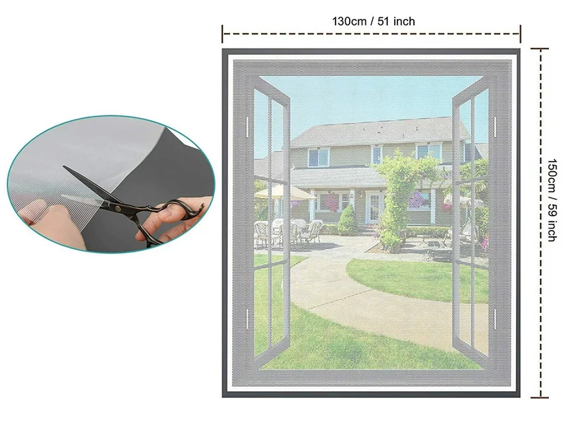 Schützen Sie Ihr Zuhause effektiv vor Mücken, Fliegen und anderen Insekten – mit dem Moskitonetz für Fenster 130x150 cm in Schwarz. Ideal für Schlafzimmer, Küche, Balkon- und Terrassentüren.