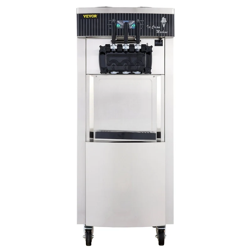 VEVOR Softeismaschine 6L 2200W 3 Geschmack LCD Kompressor Edelstahl 220V
