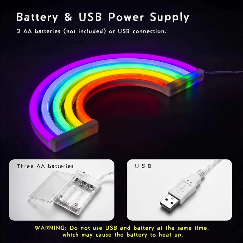 Neon LED Schild Regenbogen Licht Wand Deko Leuchte Gaming Setup Beleuchtung bunt