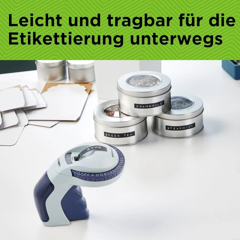 DYMO Omega Prägegerät Beschriftungsgerät Dreh-Klick-System für Bastelprojekte