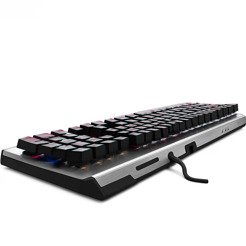 Gaming Tastatur mechanisch 104 Tasten LED Beleuchtung USB 1000Hz Anti-Ghosting