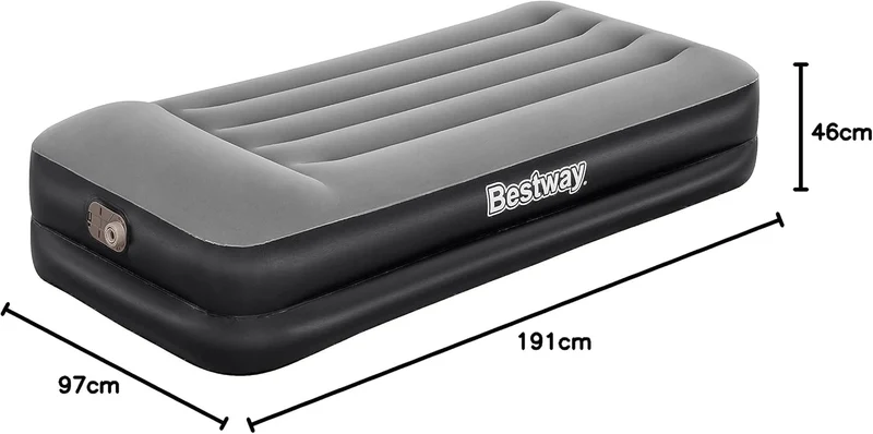 Bestway Luftbett 191x97x46 cm – Einzel Gästebett mit integrierter Pumpe