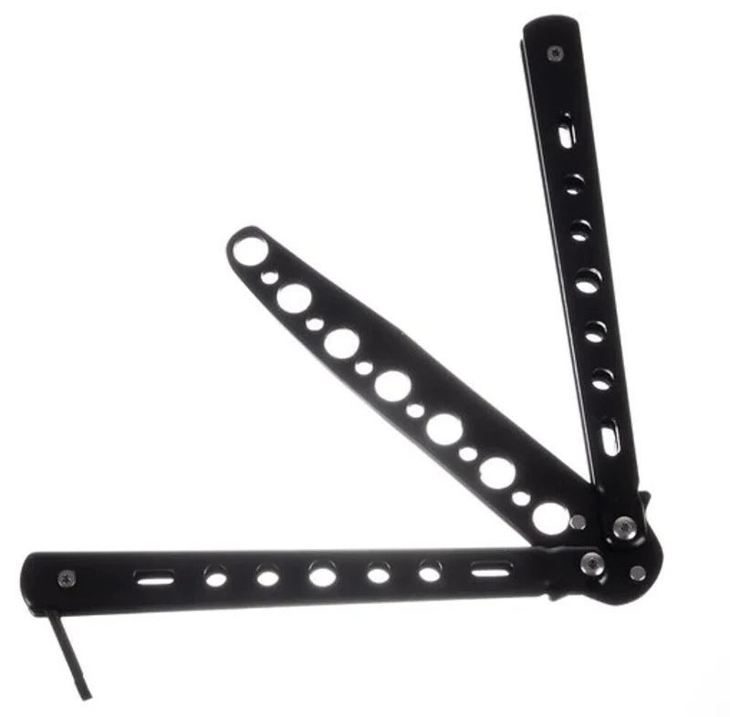 Balisong Butterfly Trainer – stumpfes Übungsmesser für Tricktraining Schwarz