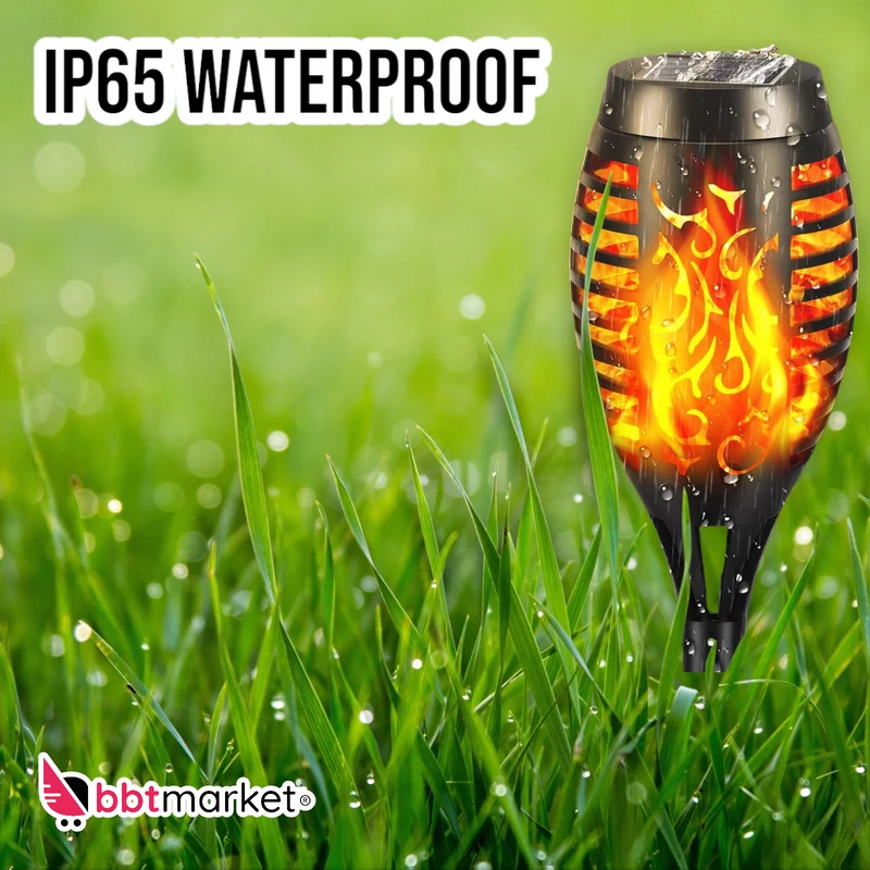 Solar Fackeln 4er Set – LED Gartenleuchten mit Flammeneffekt Außen IP65