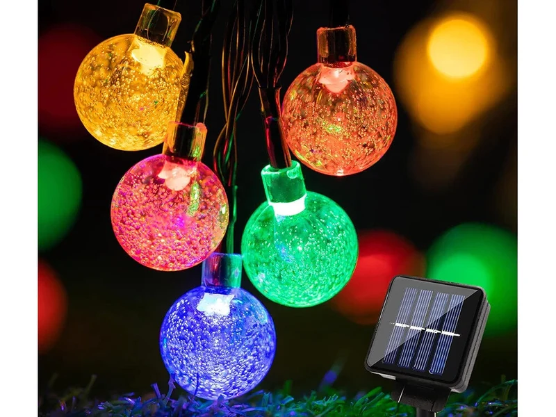 Solar LED Lichterkette 4,5 m mit 20 LEDs – Mehrfarbig, 8 Leuchtmodi, IP44 für Garten, Balkon & Terrasse