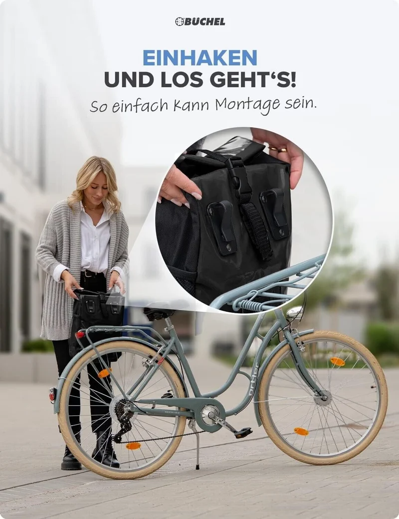 Wasserabweisende Fahrradtasche für Gepäckträger – Hinten, robust & bis 10 kg