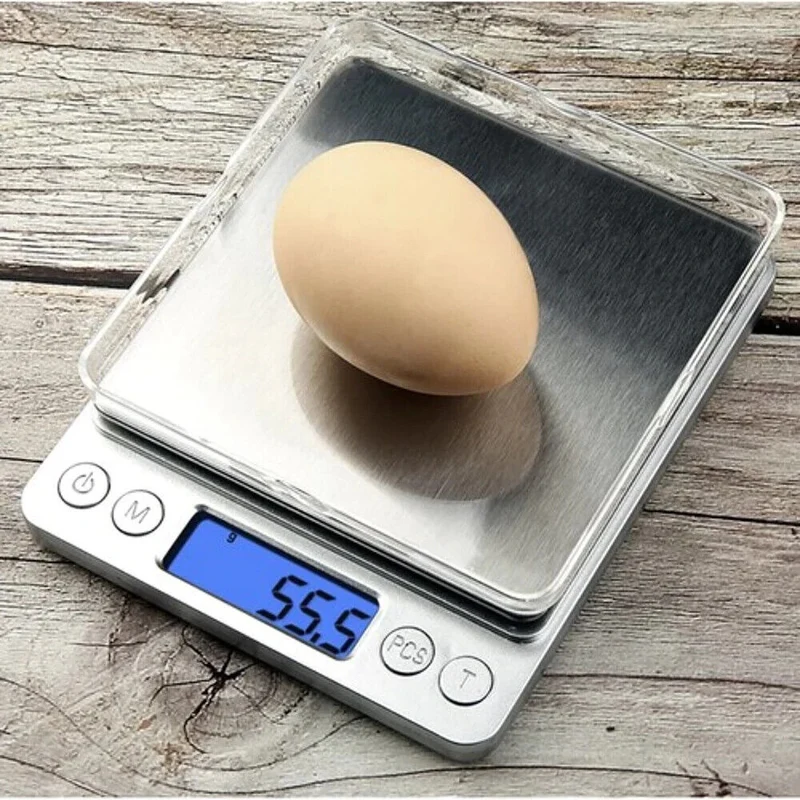 Digitale Küchenwaage 0,1g-500g Genauigkeit LCD Display mit 2 Schalen & Tara