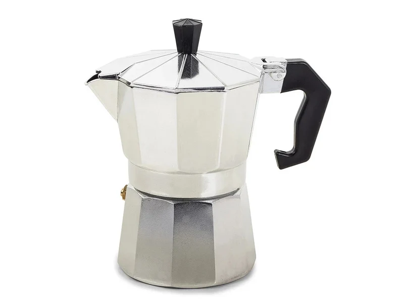 Espressokocher Aluminium 3 Tassen 150 ml – Moka Kaffeemaschine für Gas & Elektroherd schwarz oder silber