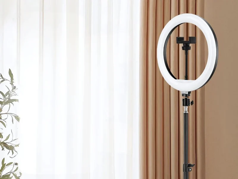 LED Ringlicht 12 Zoll (30 cm) mit Stativ und Handyhalter – Dimmbares Ringlicht mit 3 Lichtfarben für Foto, Video und Livestream