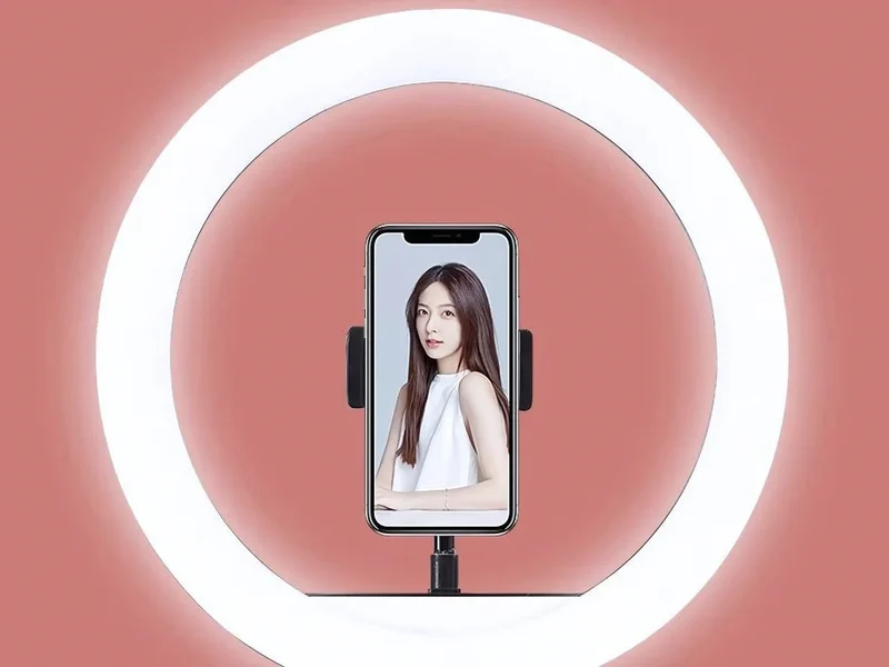 LED Ringlicht 12 Zoll (30 cm) mit Stativ und Handyhalter – Dimmbares Ringlicht mit 3 Lichtfarben für Foto, Video und Livestream