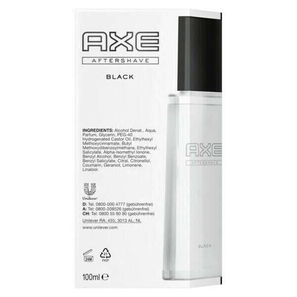 Axe After Shave Black 1 x 100 ml, 4 x 100 ml Aftershave Rasur Rasierwasser