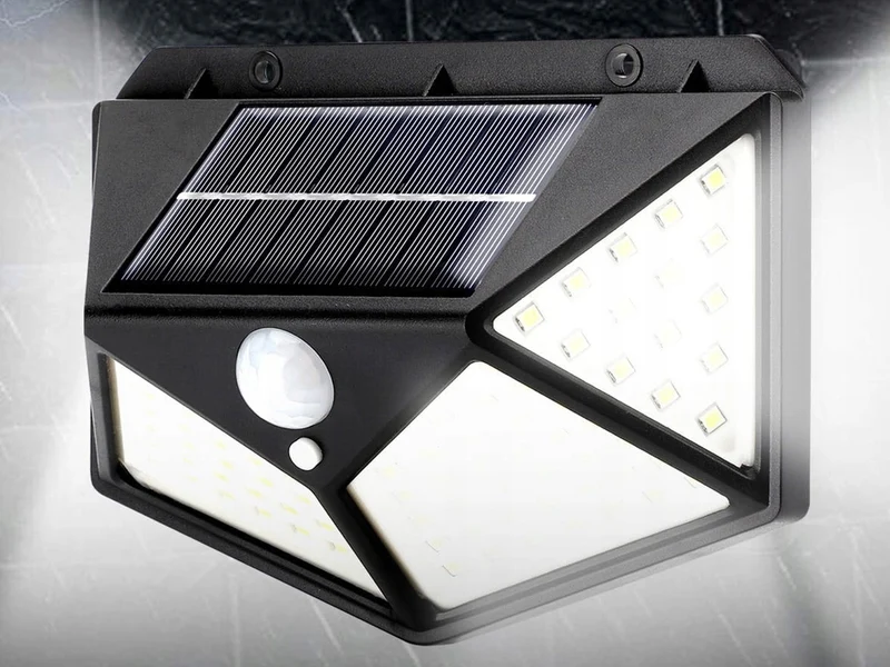 Solarlampe 100 LED Bewegungsmelder Dämmerungssensor Außenleuchte