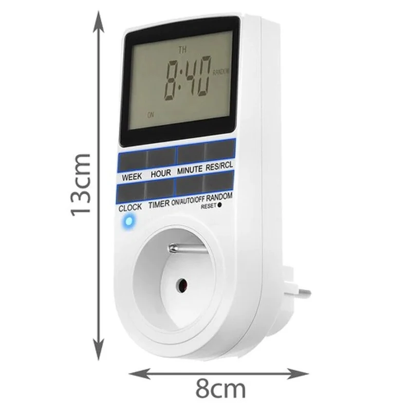 Digitale Zeitschaltuhr Steckdose Timer LCD Display Wochenprogramm 3680W