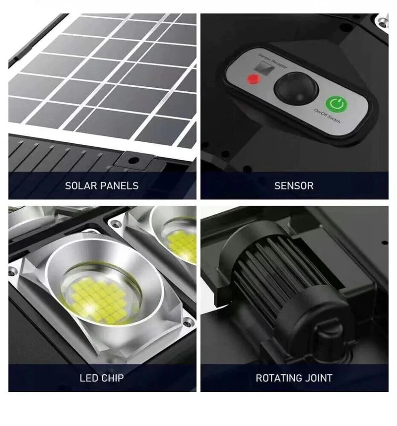120W Solar LED Wandleuchte Außen Bewegungsmelder Modern IP65 6V