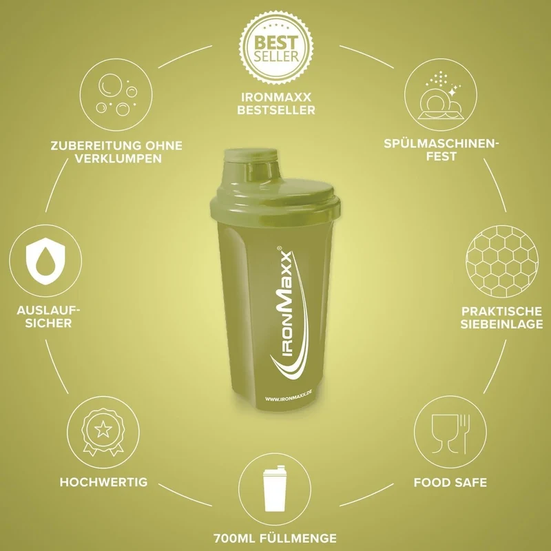 IronMaxx Eiweiß Shaker -mit Sieb & Schraubdeckel 700ml | Proteinshaker