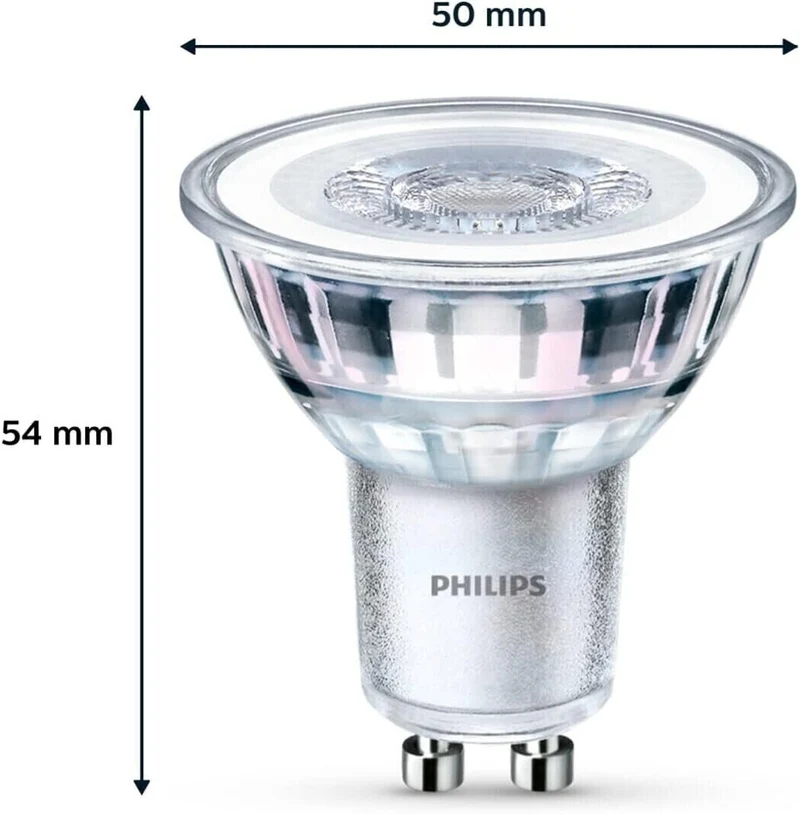 Philips LED Classic GU10 Lampe, 50 W, Reflektor, warmweiß, 1er Pack - 6er Pack