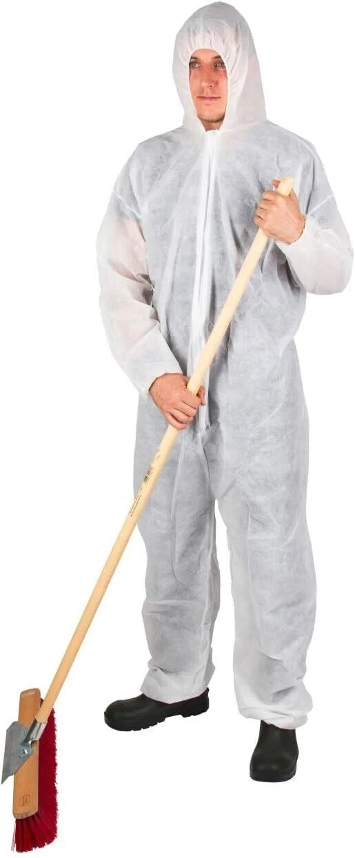 Einweg Overall XL Weiß – Schutzkleidung gegen Staub, Schmutz & Spritzer | Polypropylen Schutzanzug mit Kapuze