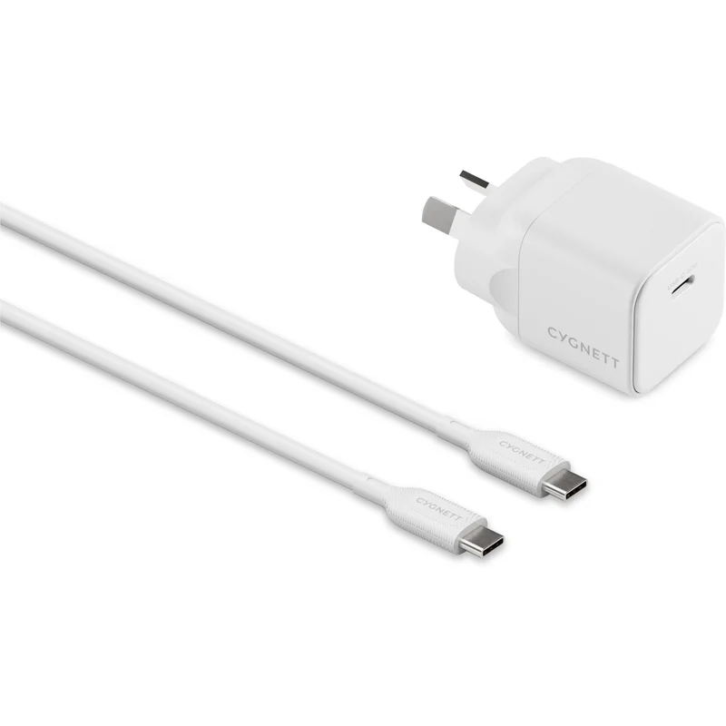 Cygnett Charge & Connect 40W Wall Charger with 1m C-C Cable (White)