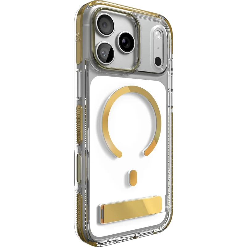 ZAGG Santa Cruz Snap KickStand Metallic Case for iPhone 18 Pro Max/17 Pro Max (Gold)