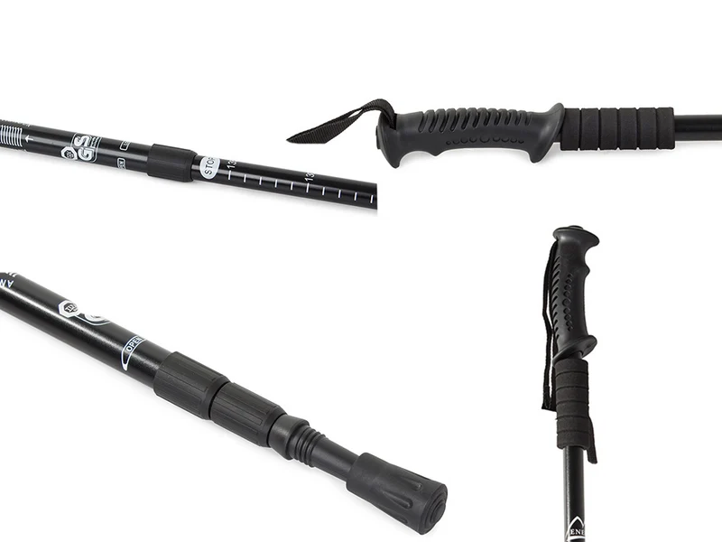 Nordic Walking Stock Teleskop 64-135 cm – Alu Antischock Wanderstock mit Korkgriff