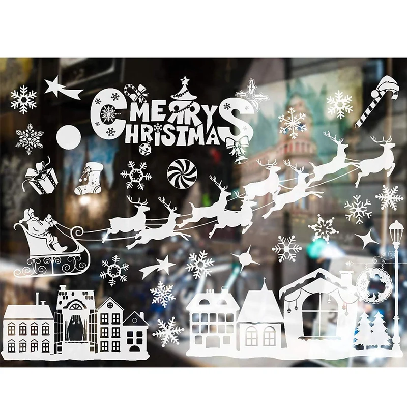 Weihnachtsaufkleber Fensteraufkleber Fenster Weihnachten Schneeflocken Weiß