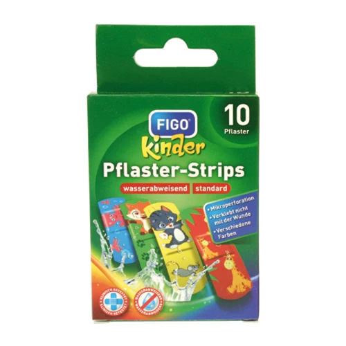 FIGO Kinderpflaster Wundverband – 10 Strips Pflasterset für empfindliche Kinderhaut