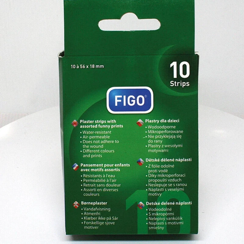 FIGO Kinderpflaster Wundverband – 10 Strips Pflasterset für empfindliche Kinderhaut