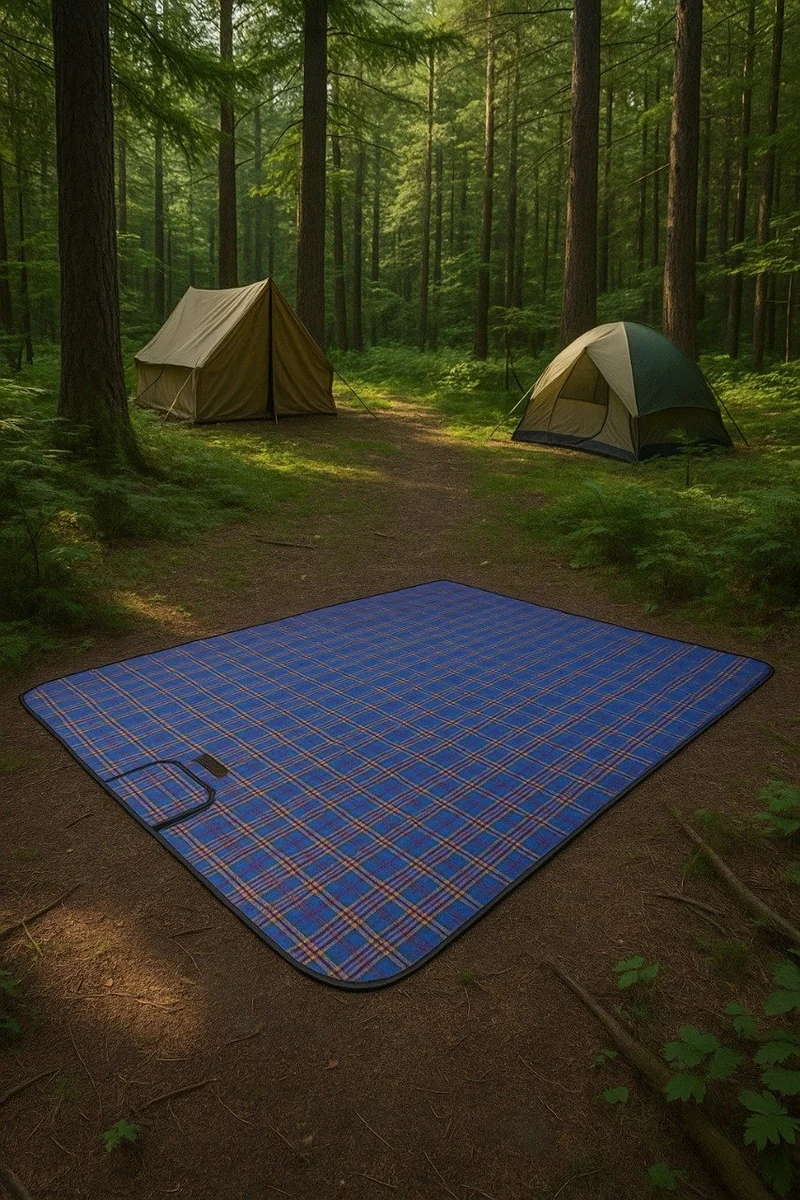 Wasserdichte Picknickdecke 145x180 cm – Faltbare Stranddecke Blau