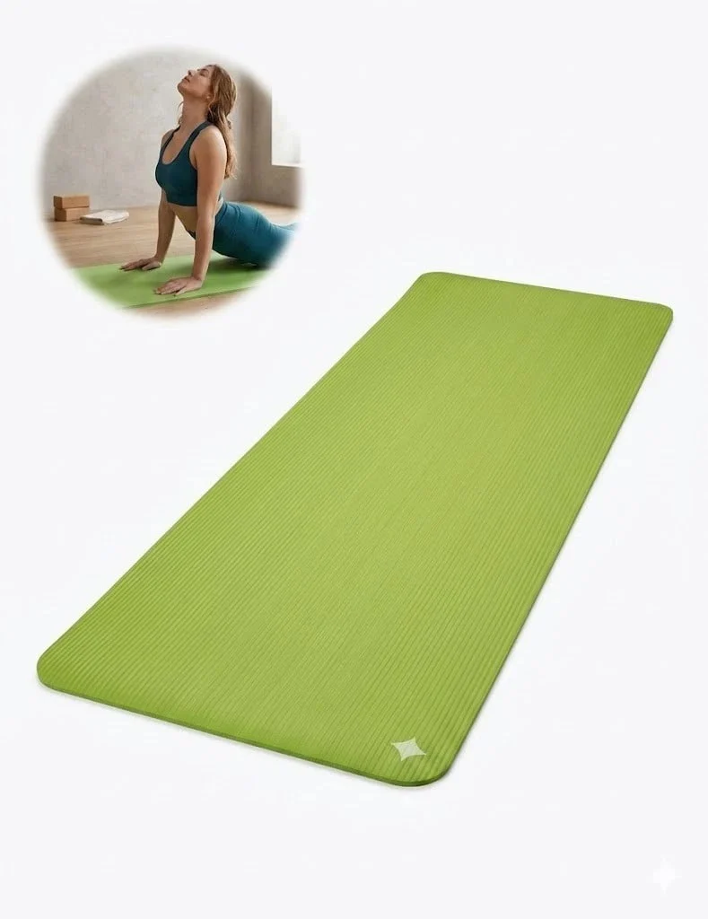 Yoga Matte 180x59cm 0.8cm rutschfest Fitnessmatte grün Training Gym