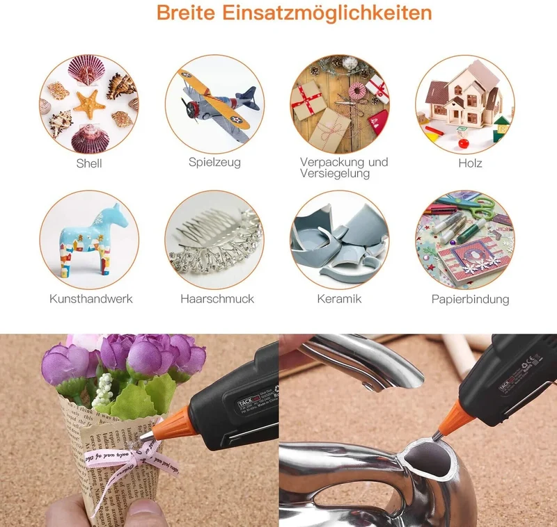 Heißklebepistole 20W Set mit 50 Klebesticks für Basteln Reparatur