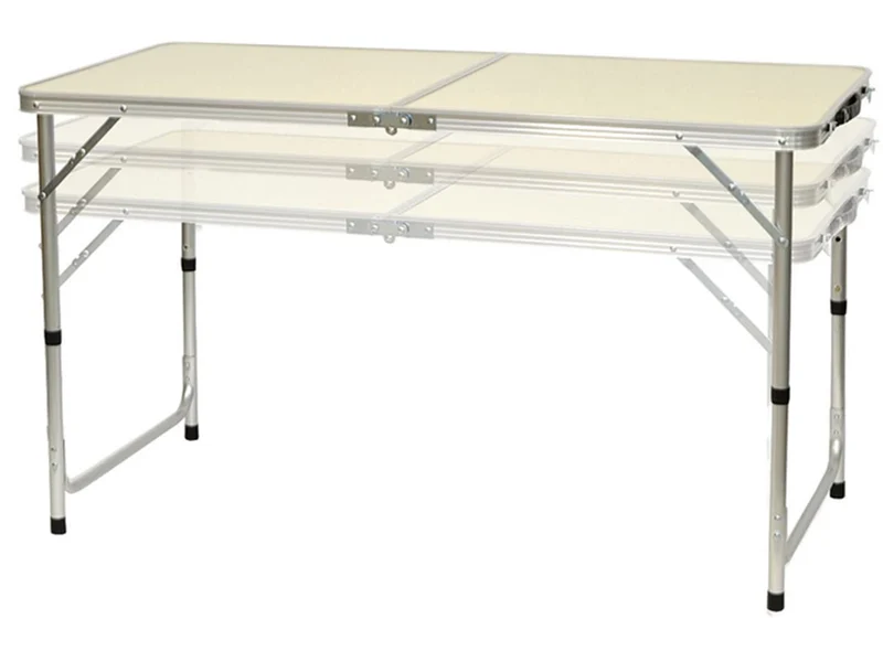 Campingtisch Set klappbar 120x60 cm mit 4 Hockern höhenverstellbar Outdoor