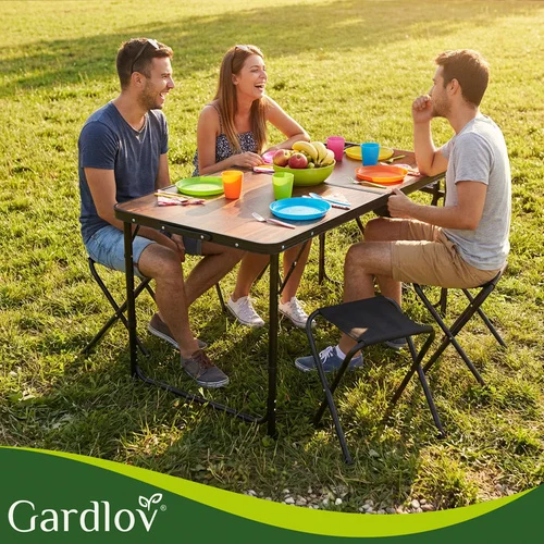 Camping Tisch Set klappbar mit 4 Stühlen Koffer höhenverstellbar Outdoor