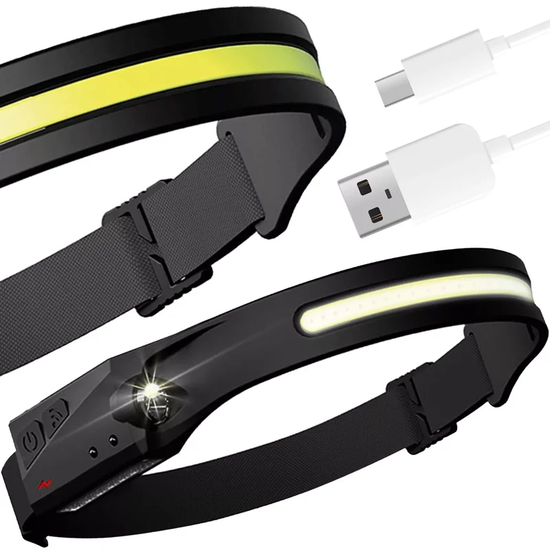 LED Stirnlampe 4Modi Kopflampe Scheinwerfer USB Wiederaufladbar Wasserdicht Camp BBT1704