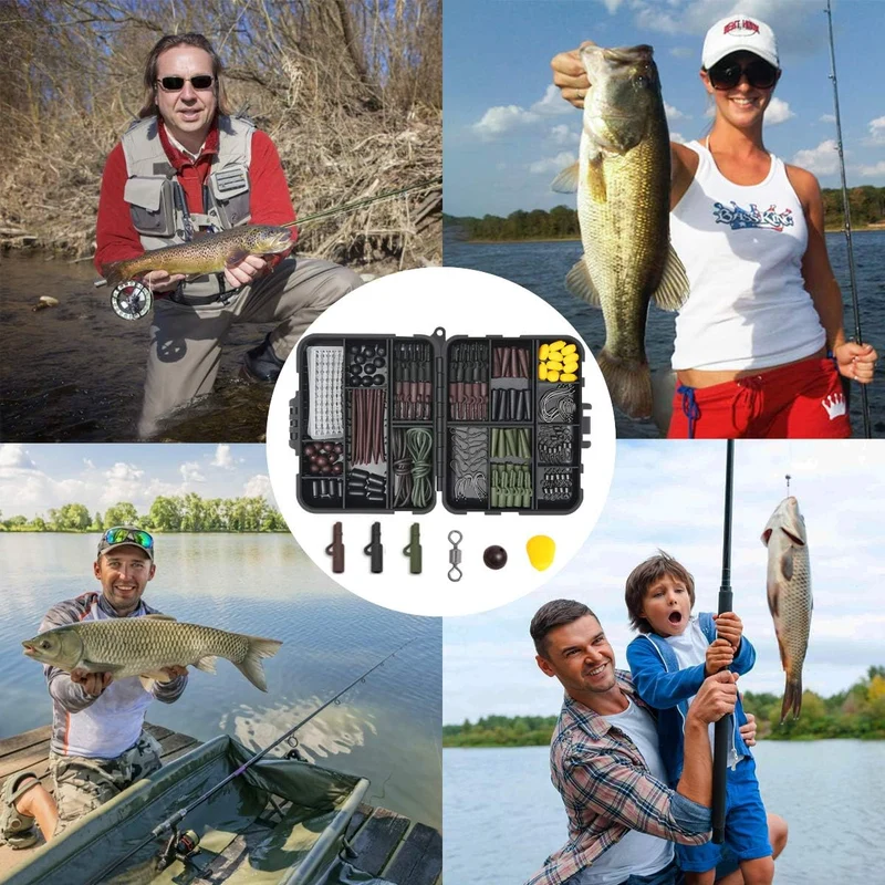 272-tlg Angelzubehör Set mit Box – Jig Haken, Sinker, Wirbel, Perlen & mehr 🎣🎣🎣