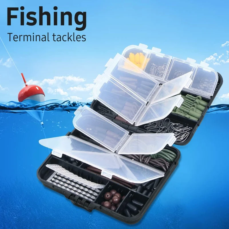 272-tlg Angelzubehör Set mit Box – Jig Haken, Sinker, Wirbel, Perlen & mehr 🎣🎣🎣