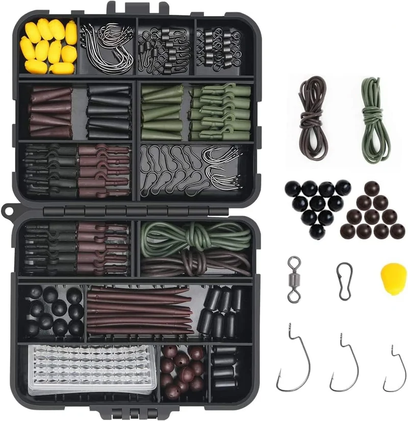 272-tlg Angelzubehör Set mit Box – Jig Haken, Sinker, Wirbel, Perlen & mehr 🎣🎣🎣