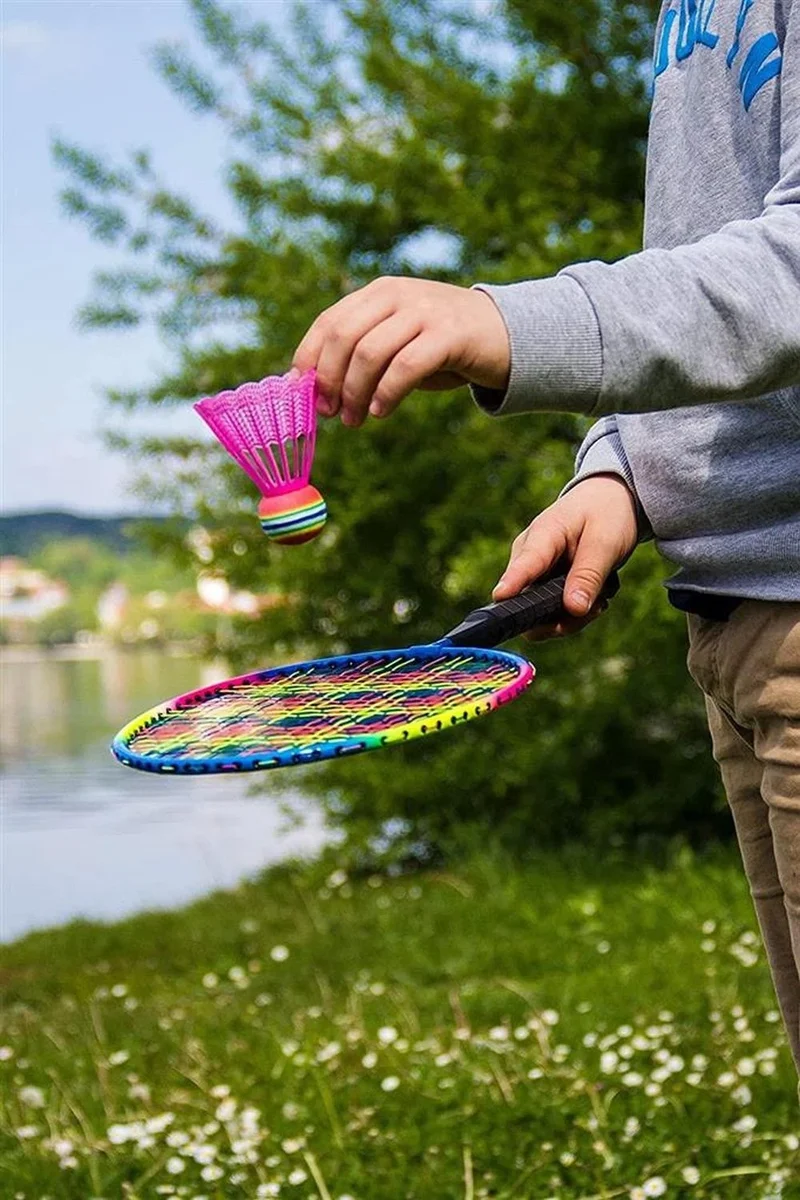 Federball Set Badminton – 2 Schläger 45,5 cm 2 Bälle mit Tasche Freizeit