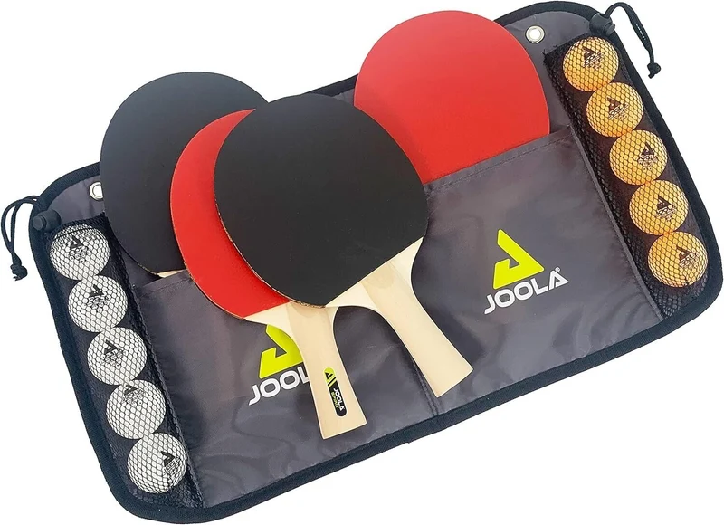 JOOLA Tischtennis Family Set – 4 Schläger, 10 Bälle und Tasche für Familie, Schule und Freizeit