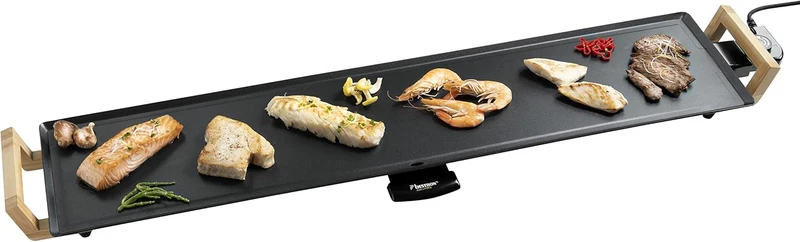Bestron Elektrischer Tischgrill XXXL | Teppanyaki & Plancha Grillplatte 2000W Antihaftbeschichtung für bis zu 10 Personen