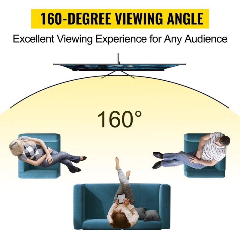80 Zoll Beamer Leinwand mit Stativ 16:9 – 4K HD Rolloleinwand höhenverstellbar für Heimkino, Präsentationen und Veranstaltungen