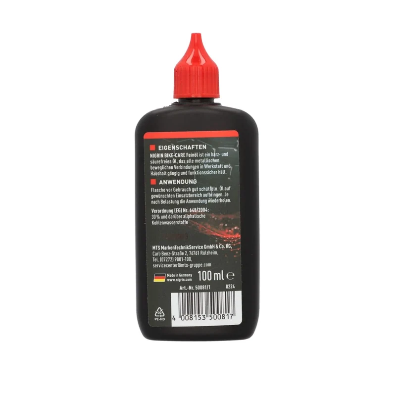 Nigrin Bike-Care Feinöl 100 ml – Harz- und säurefreies Feinmechaniköl für Fahrrad, Haushalt & Werkstatt
