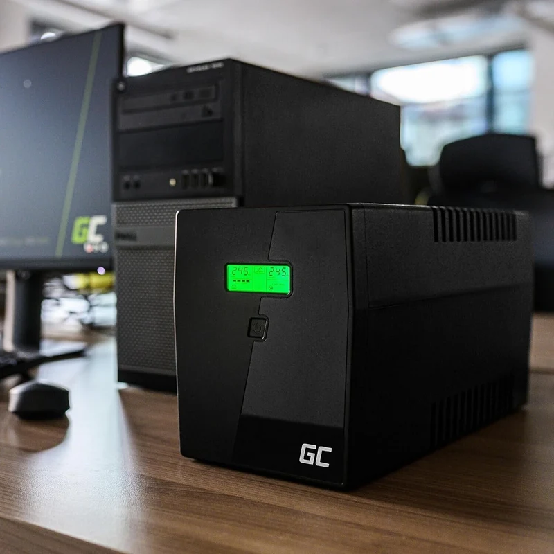 Green Cell USV 600VA 360W Line-Interactive UPS mit AVR, LCD, USB, RJ11 und 2x Schuko Steckdosen