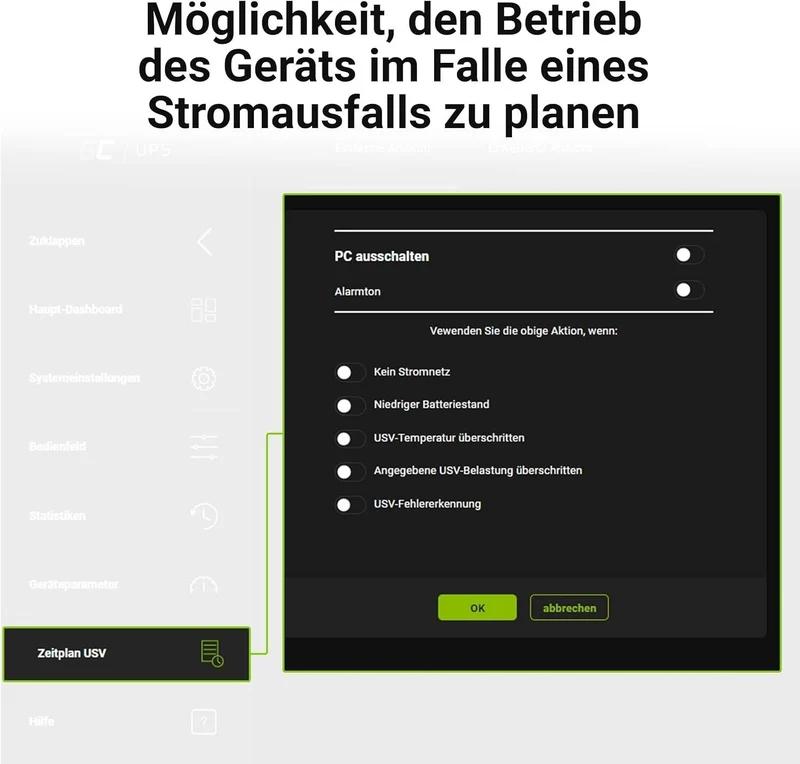 Green Cell USV 600VA 360W Line-Interactive UPS mit AVR, LCD, USB, RJ11 und 2x Schuko Steckdosen