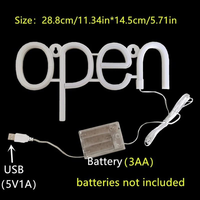 LED Neonlicht „Offen“ – Batteriebetriebenes Warmlicht für Restaurant & Geschäft