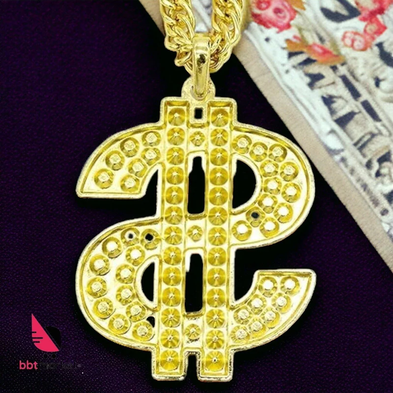Dollar Unisex Vergoldete Kette für Männer Anhänger Halskette Halskette