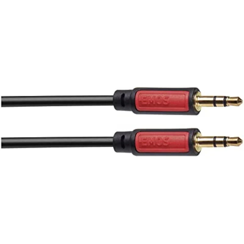 EMOS Klinkenkabel Stereo 3,5 mm Jack, Klinke auf Klinke 2x Stecker, 3m AUX-Kabel