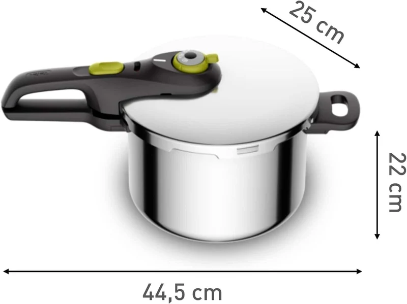 Tefal Secure 5 Schnellkochtopf P25307 | inklusive Dampfkorb mit Dreifuß | 6 L Fassungsvermögen | Hochwertiger Edelstahl | 5-Fach Sicherheitssystem | Geeignet für alle Herdarten, inklusive Induktion