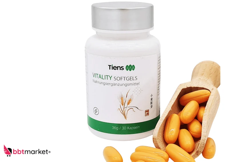 Tiens Vitality Softgels mit kaltgepresstem Weizenkeimöl Omega-3 Vitamin E - Hochwertiges Nahrungsergänzungsmittel für Immunsystem und Hautgesundheit