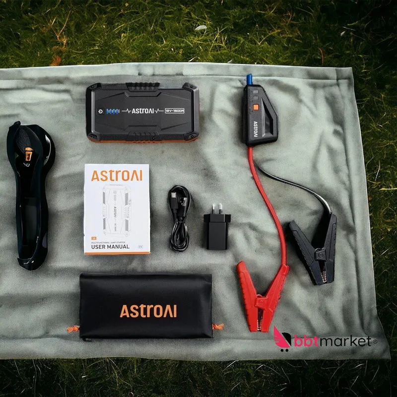 KFZ Starthilfe 1500A 12V Powerbank Starter mit Ladegerät LED USB Boost